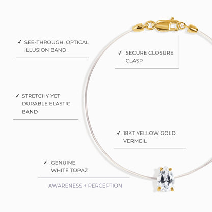Bracelet Topaze Blanche Floating Sway - Pierre de Naissance Avril