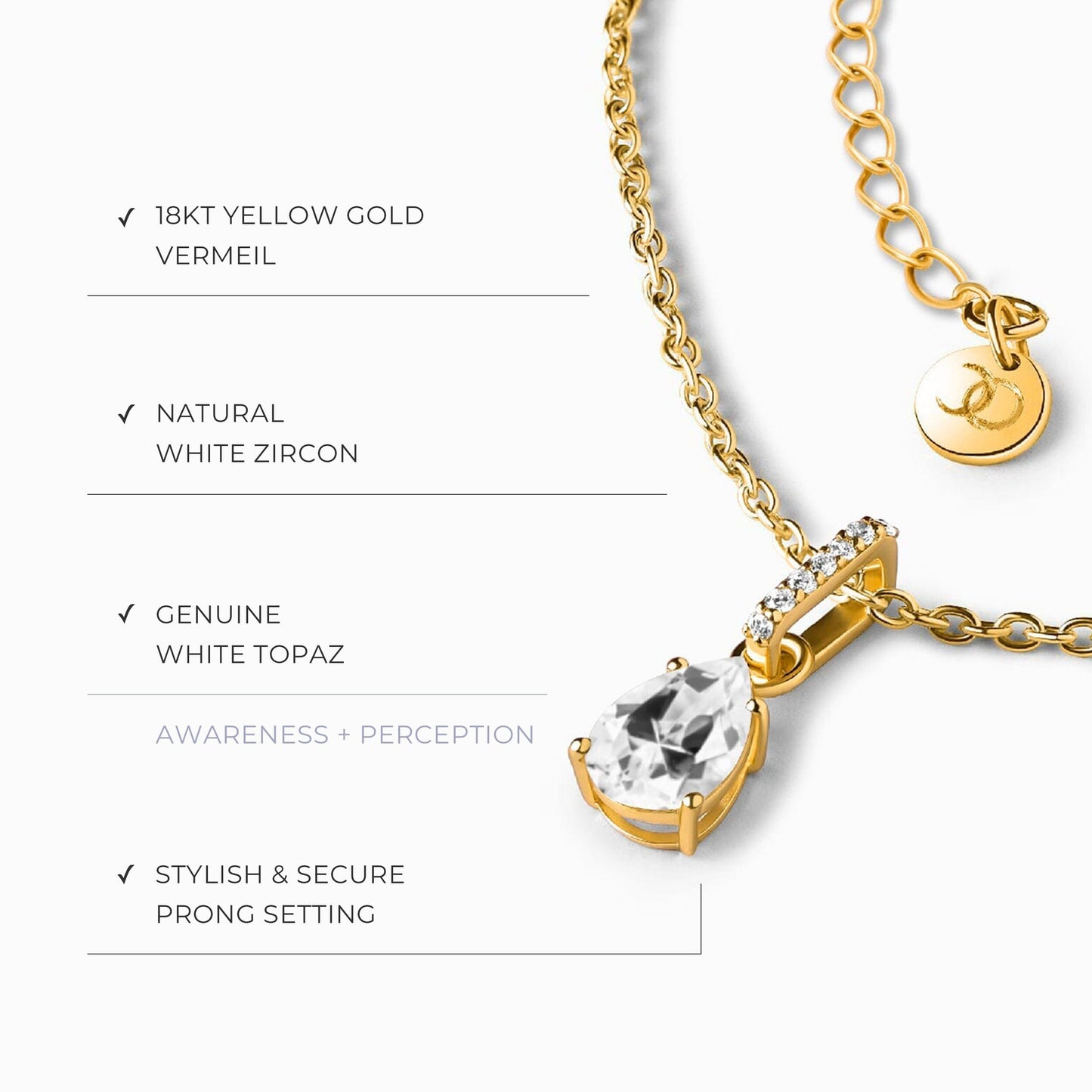 Collier constellation du zodiaque Taureau et topaze blanche