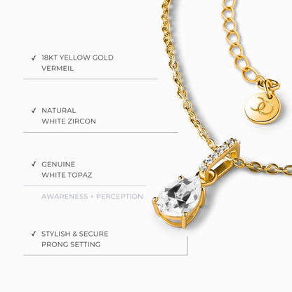 Collier constellation du zodiaque Taureau et topaze blanche