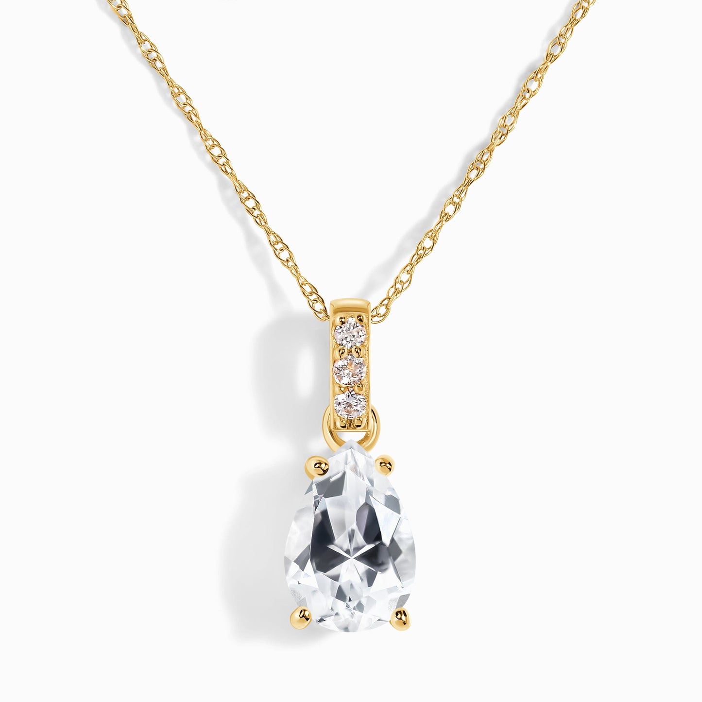 Collier Sway en topaze blanche et diamants - Pierre de naissance d'avril