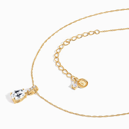 Collier Sway en topaze blanche et diamants de laboratoire - Pierre de naissance d'avril
