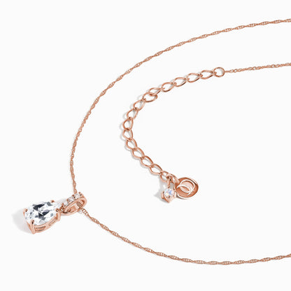 Collier Sway en topaze blanche et diamants - Pierre de naissance d'avril