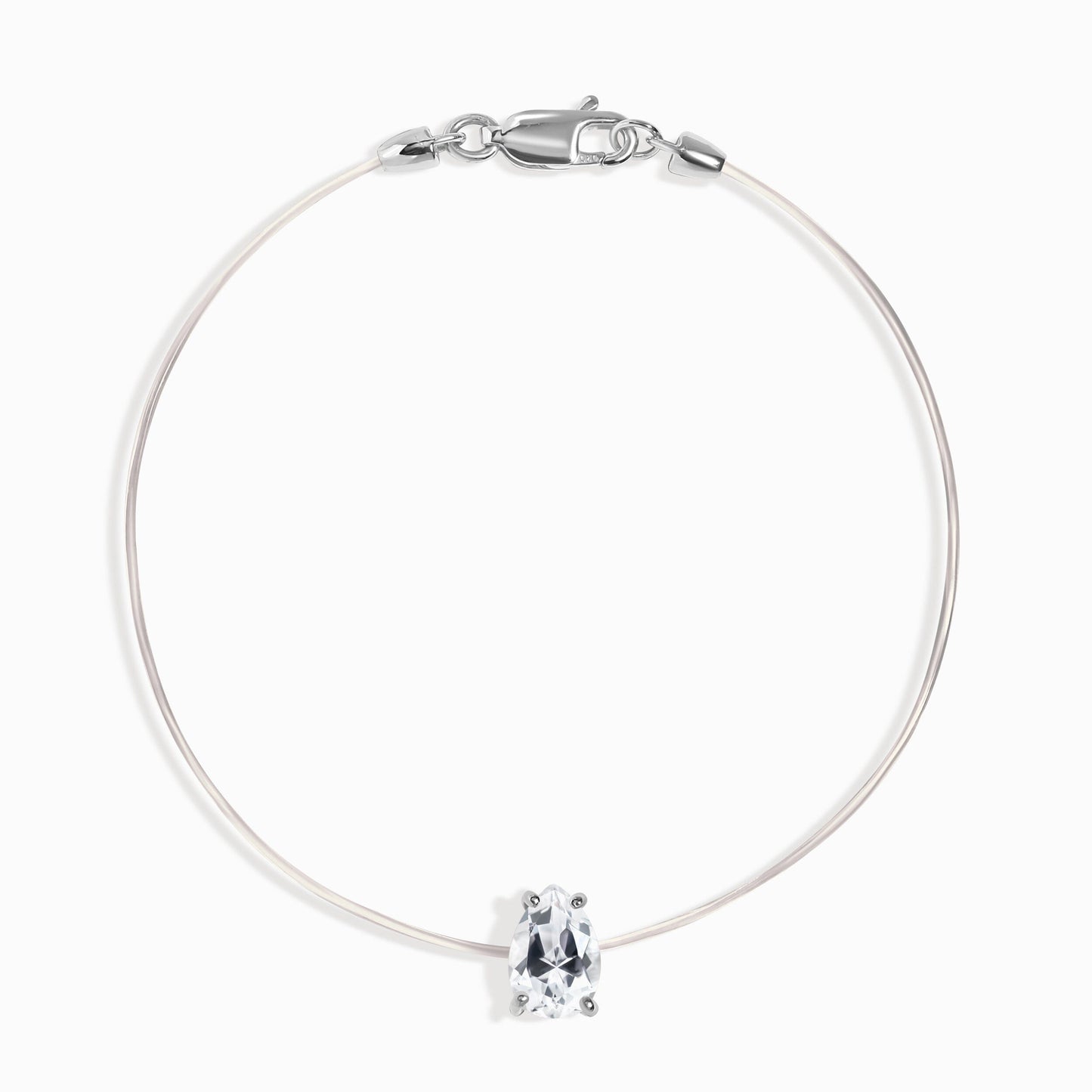 Bracelet Topaze Blanche Floating Sway - Pierre de Naissance Avril