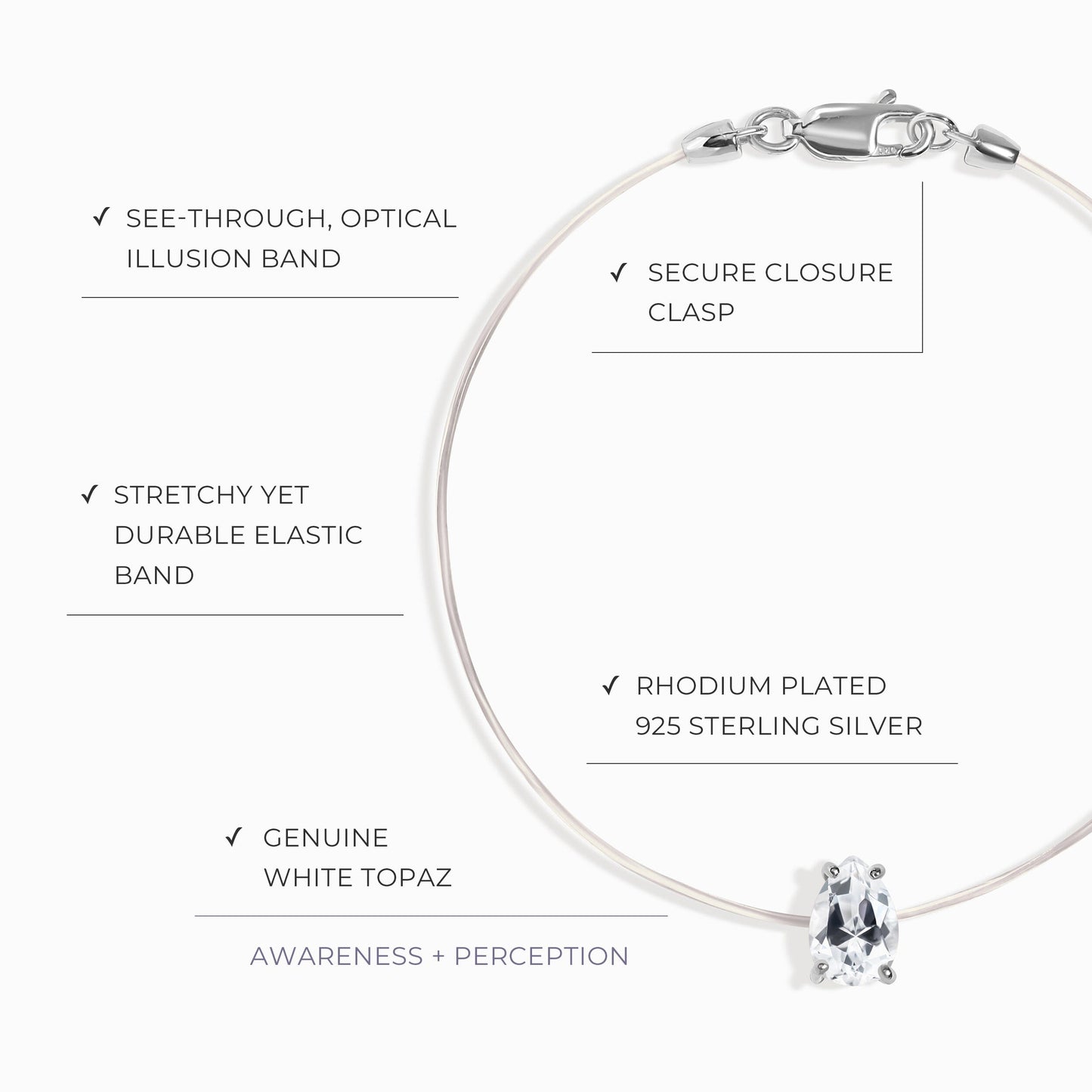 Bracelet Topaze Blanche Floating Sway - Pierre de Naissance Avril
