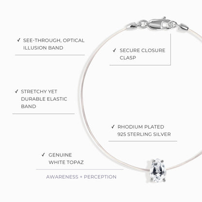 Bracelet Topaze Blanche Floating Sway - Pierre de Naissance Avril
