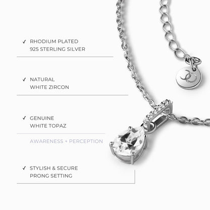 Collier constellation du zodiaque Taureau et topaze blanche
