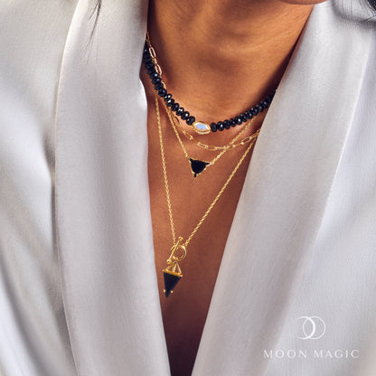 Collier en obsidienne noire - Héroïne T Lock