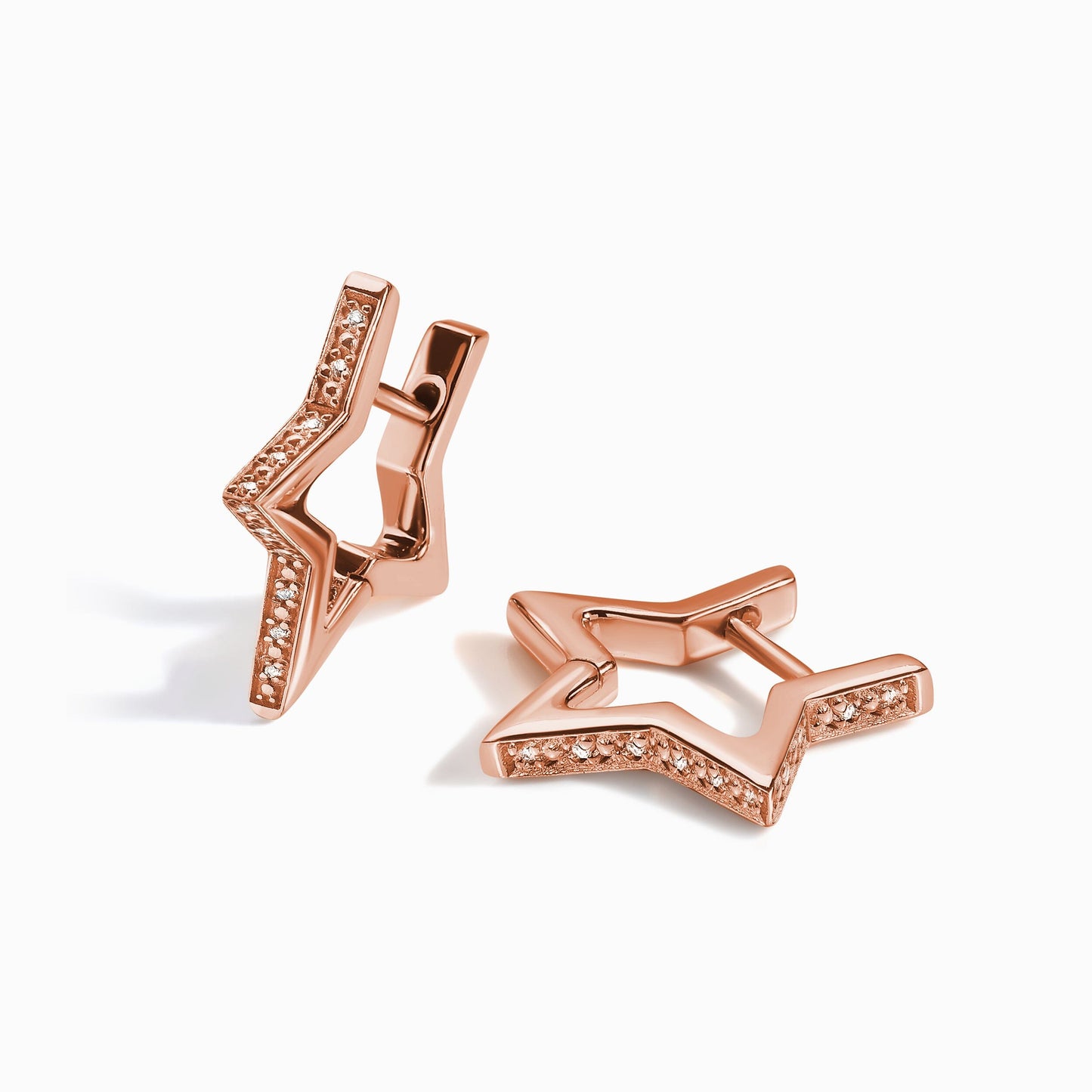 Boucles d'oreilles en zircon blanc - Créoles Galaxy