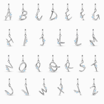 Collier en pierre de lune - Lettre porte-bonheur X 