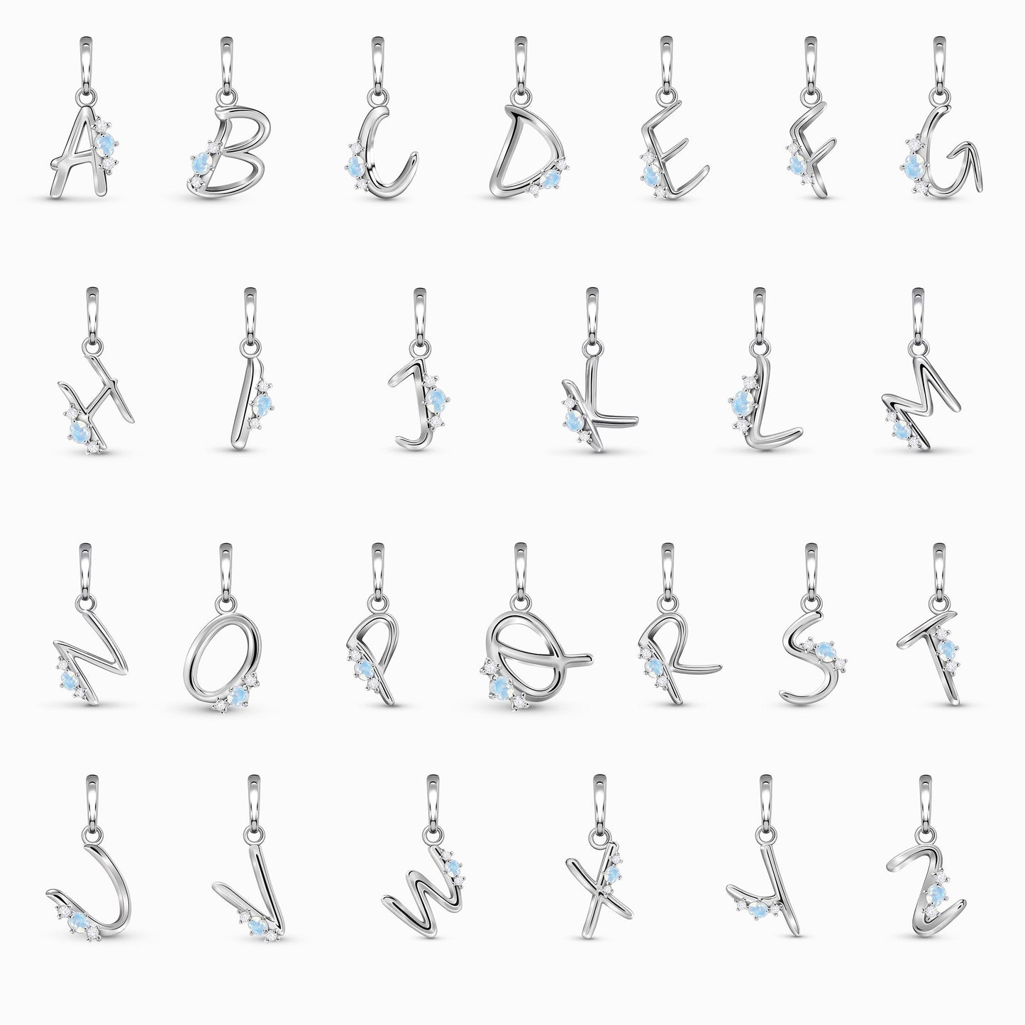 Pendentif en pierre de lune - Pendentif porte-bonheur lettre X