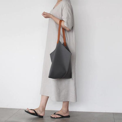 Soft PU Leather Crossbody Tote Bag | Minimalist Tote Bag