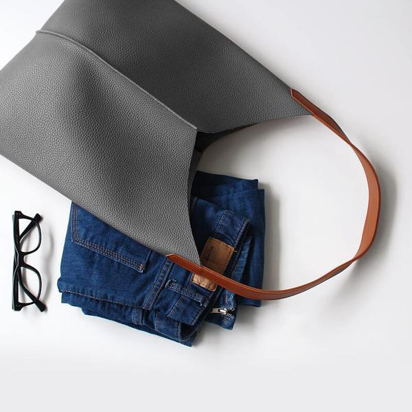 Soft PU Leather Crossbody Tote Bag | Minimalist Tote Bag