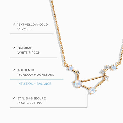 Collier constellation du zodiaque Balance et saphir bleu