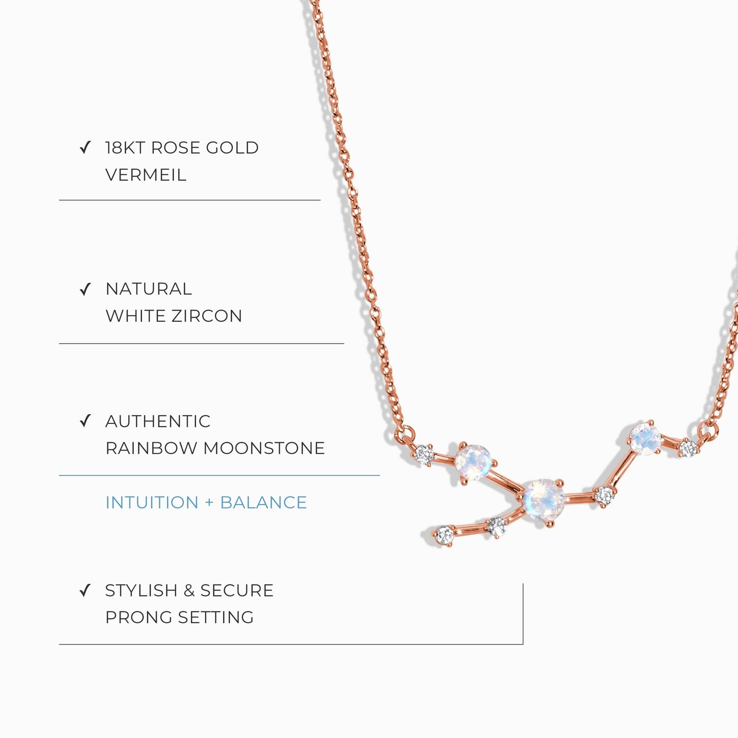 Collier constellation du zodiaque Taureau et topaze blanche