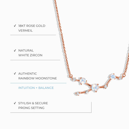 Collier constellation du zodiaque Taureau et topaze blanche