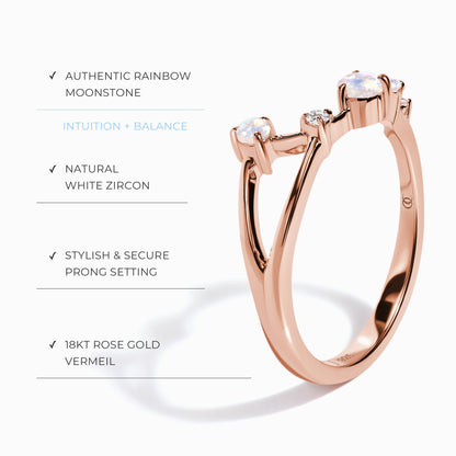 Bague en pierre de lune - Constellation du Bélier
