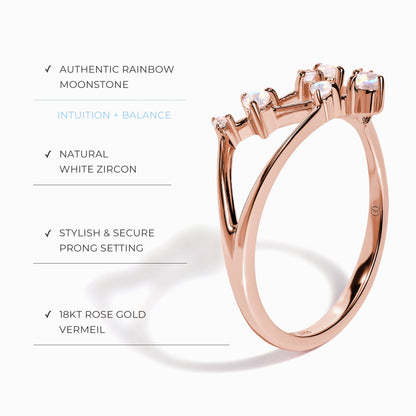 Bague en pierre de lune - Constellation du Capricorne