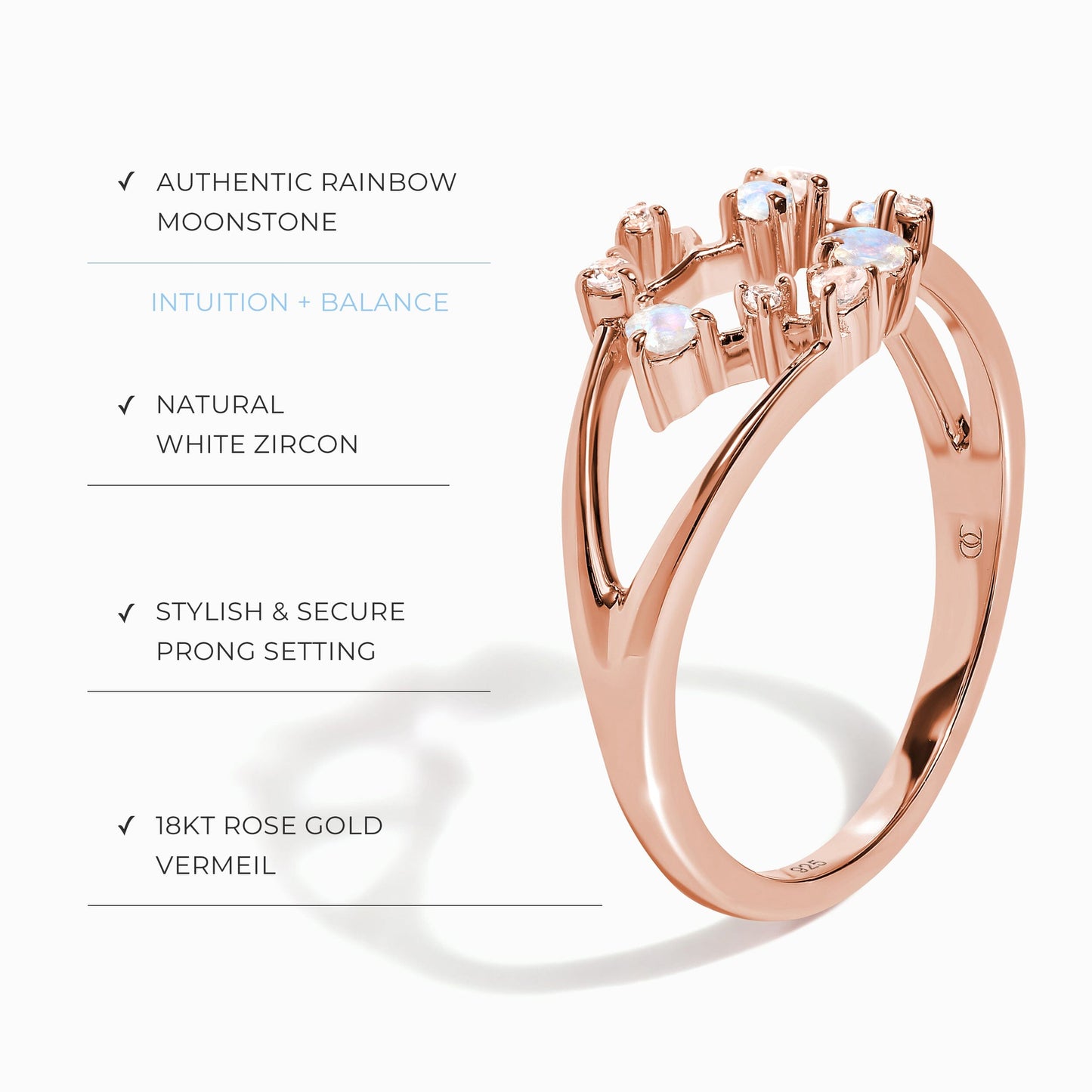 Bague en pierre de lune - Constellation du Sagittaire