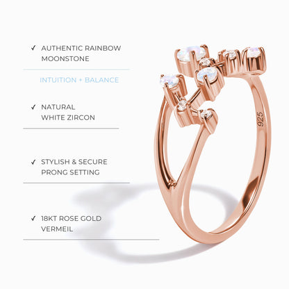 Bague en pierre de lune - Constellation du Scorpion