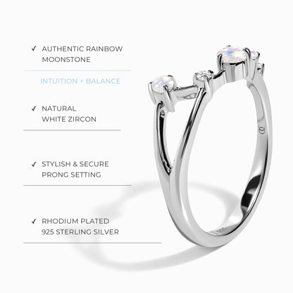 Bague en pierre de lune - Constellation du Bélier