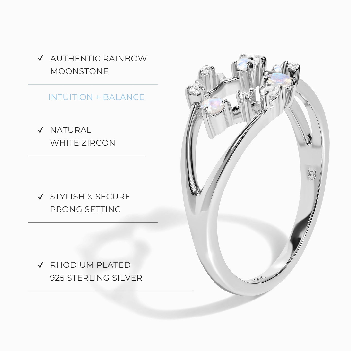 Bague en pierre de lune - Constellation du Sagittaire