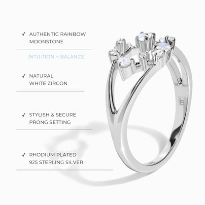 Bague en pierre de lune - Constellation du Sagittaire