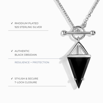 Collier en obsidienne noire - Héroïne T Lock