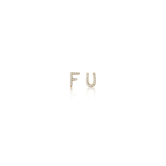 F U Stud Earrings Joolz by Martha Calvo