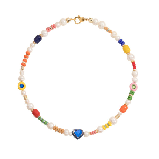 Crystal Enamel Heart Necklace
