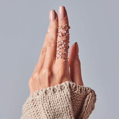 Bague en pierre de lune - Constellation du zodiaque Vierge