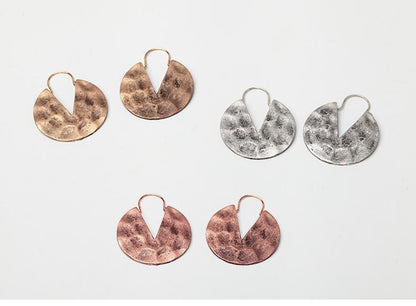 Boucles d'oreilles rondes vintage en alliage de zinc