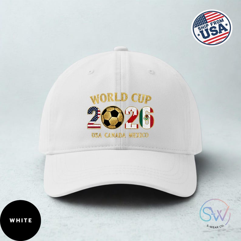 2026 World Cup Hat, Vintage Style Adjustable Cotton Cap, Soccer Fan Dad Hat, USA Canada Mexico
