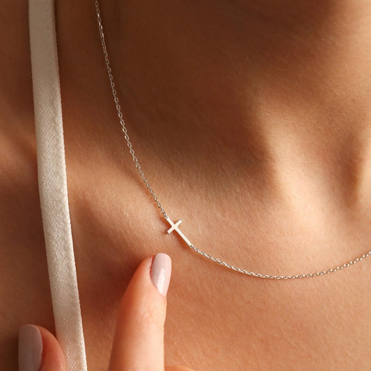 Sideways Cross Necklace Starymagic