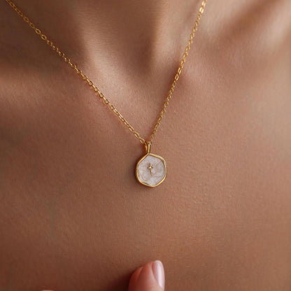 Gold Enamel Mini Cross Women Necklace