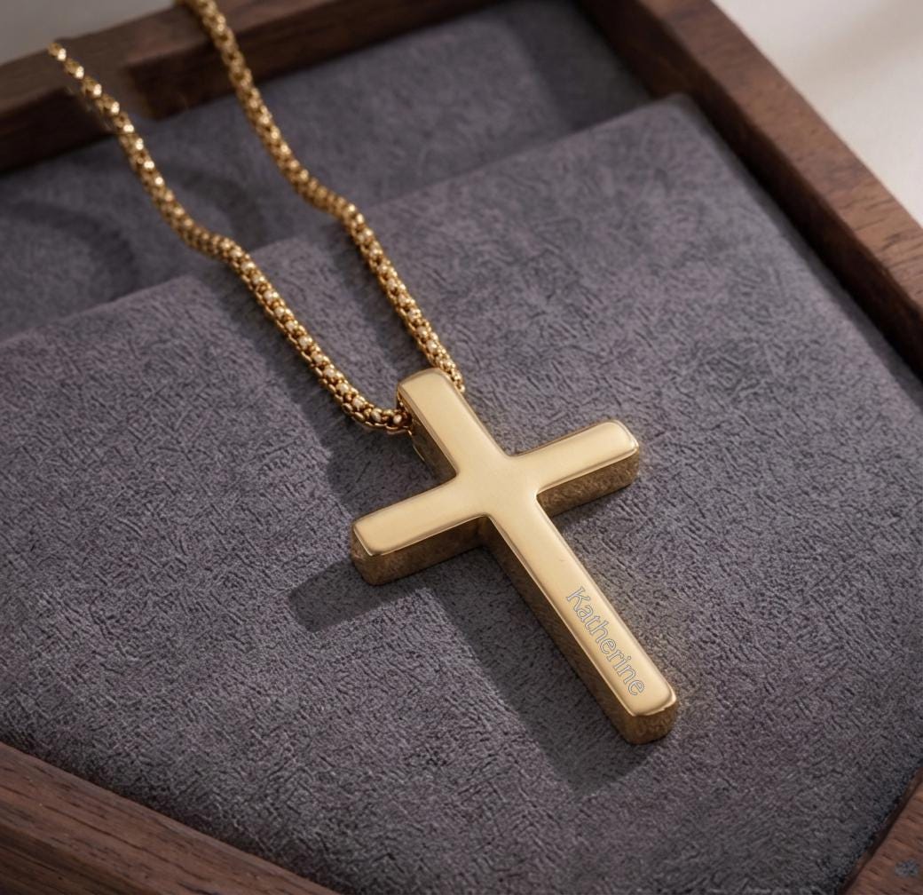 Personalized Men Women Boys Girls Christian Catholic Pendant Baptism Confirmation Birthday Gift for Him Her Custom Engraved