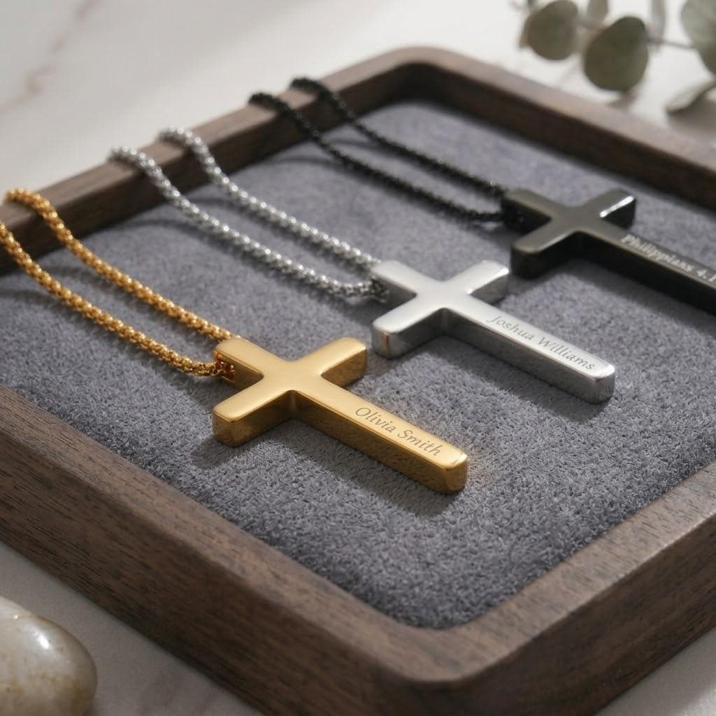 Personalized Men Women Boys Girls Christian Catholic Pendant Baptism Confirmation Birthday Gift for Him Her Custom Engraved