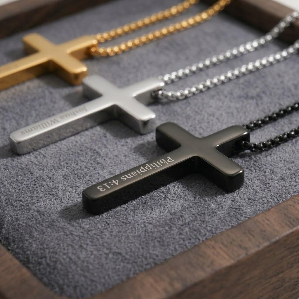 Personalized Men Women Boys Girls Christian Catholic Pendant Baptism Confirmation Birthday Gift for Him Her Custom Engraved
