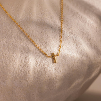 Dainty Tiny Silver Cross Charm Women Necklace