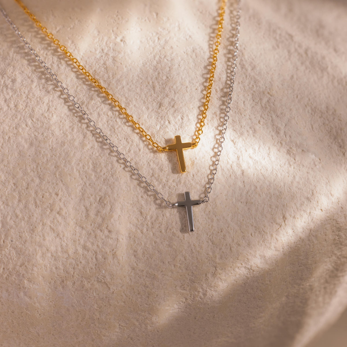 Dainty Tiny Silver Cross Charm Women Necklace