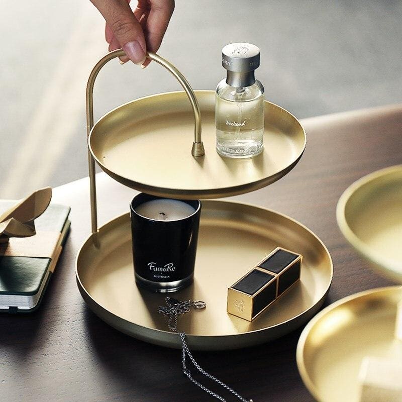 Brass Desk Tray Organizer