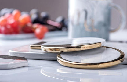 Dessous de verre en marbre blanc