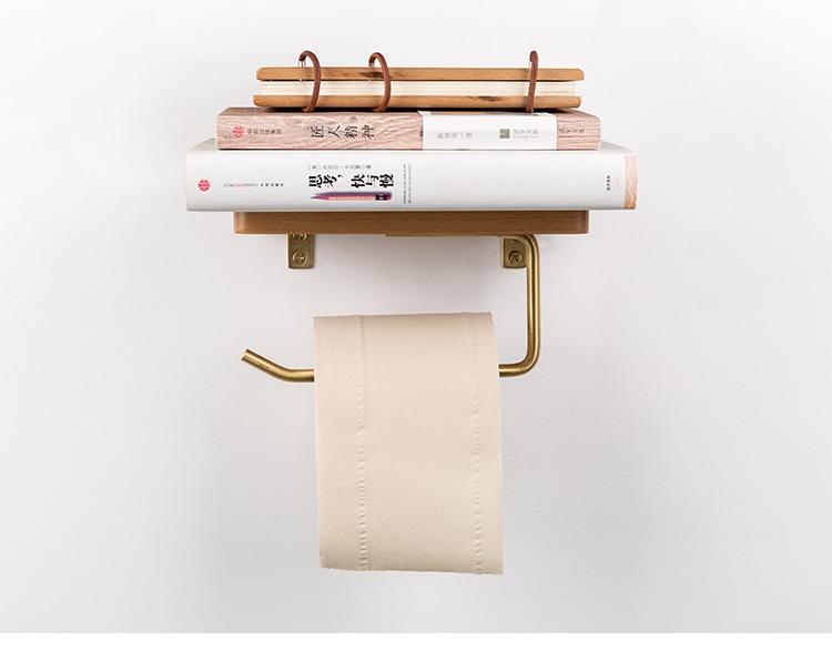 Nordic Style Wood and Brass Tissue Paper Roll Holder