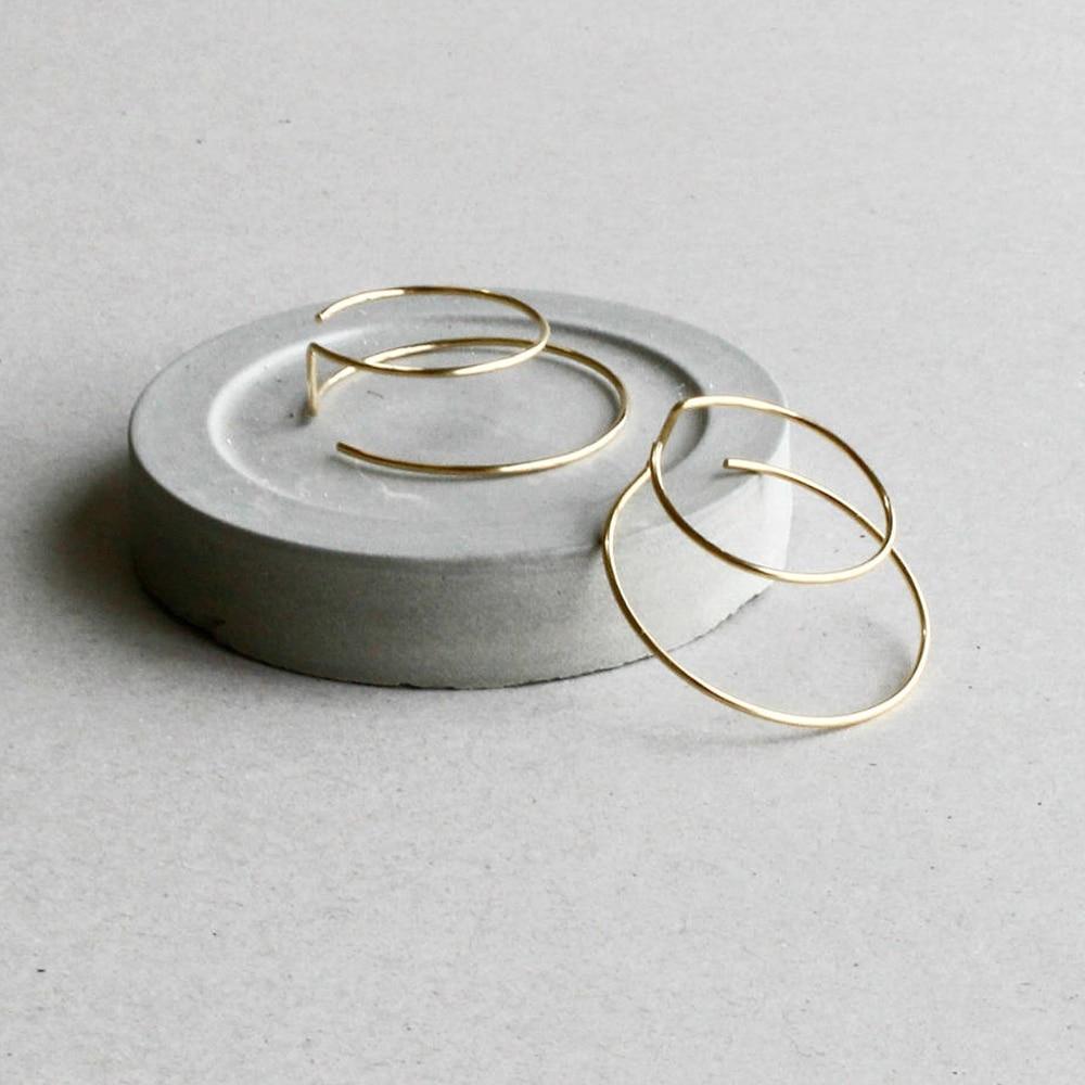 Boucles d'oreilles minimalistes à double anneau faites à la main