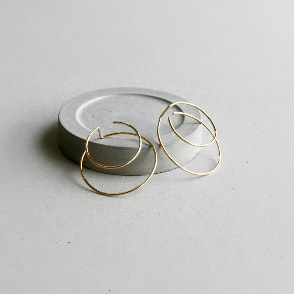 Boucles d'oreilles minimalistes à double anneau faites à la main