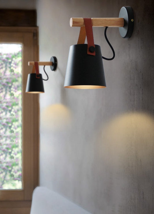 Applique murale nordique suspendue en bois