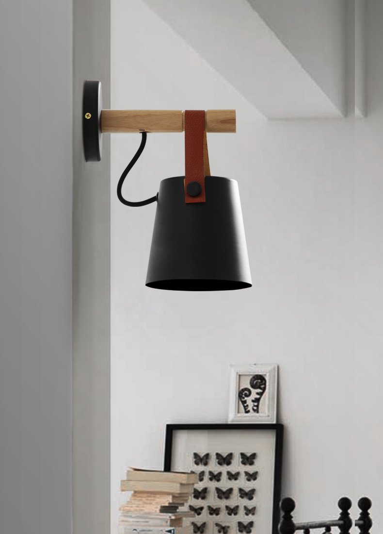 Applique murale nordique suspendue en bois