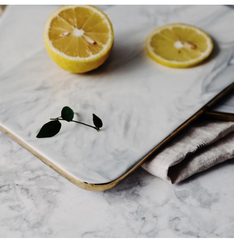 Gold Rim Marble Cutting Board