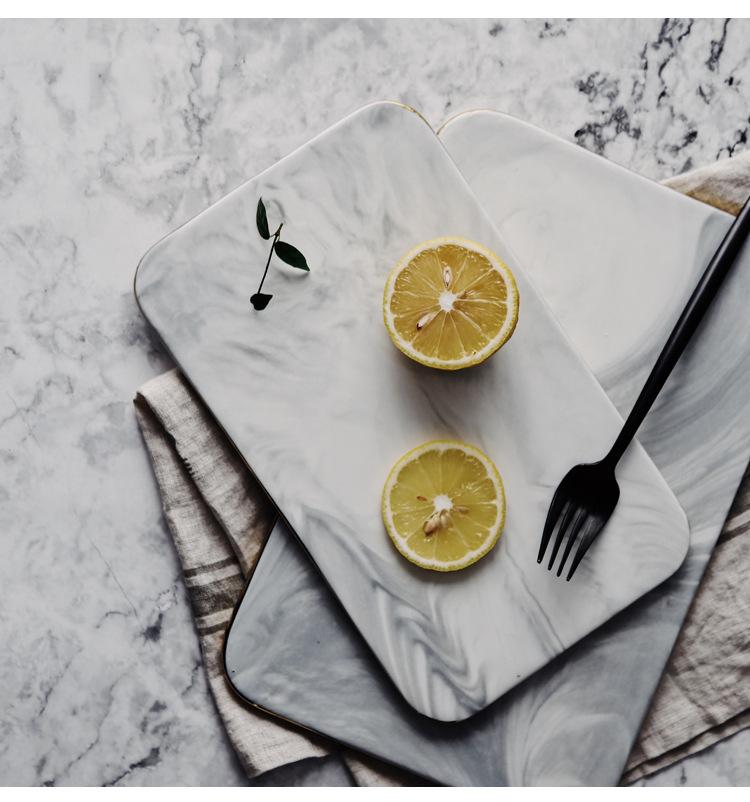 Gold Rim Marble Cutting Board