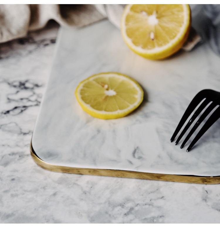 Gold Rim Marble Cutting Board