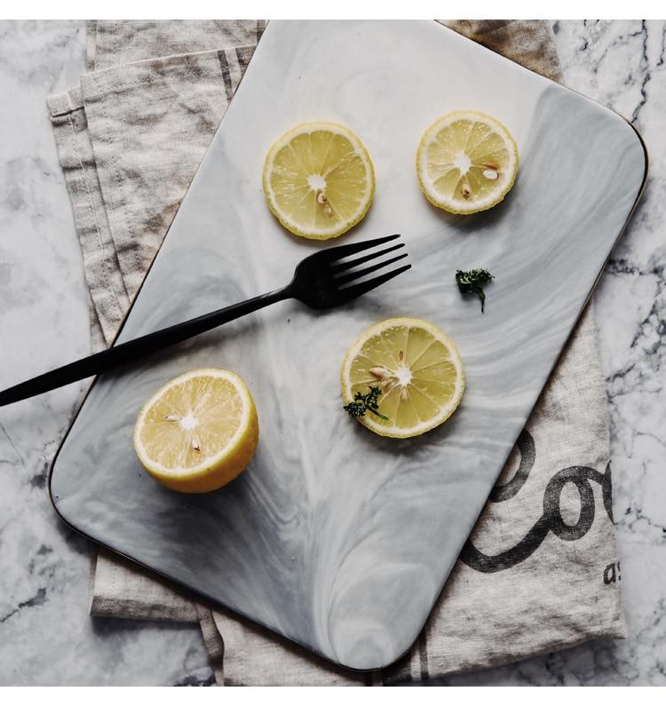 Gold Rim Marble Cutting Board